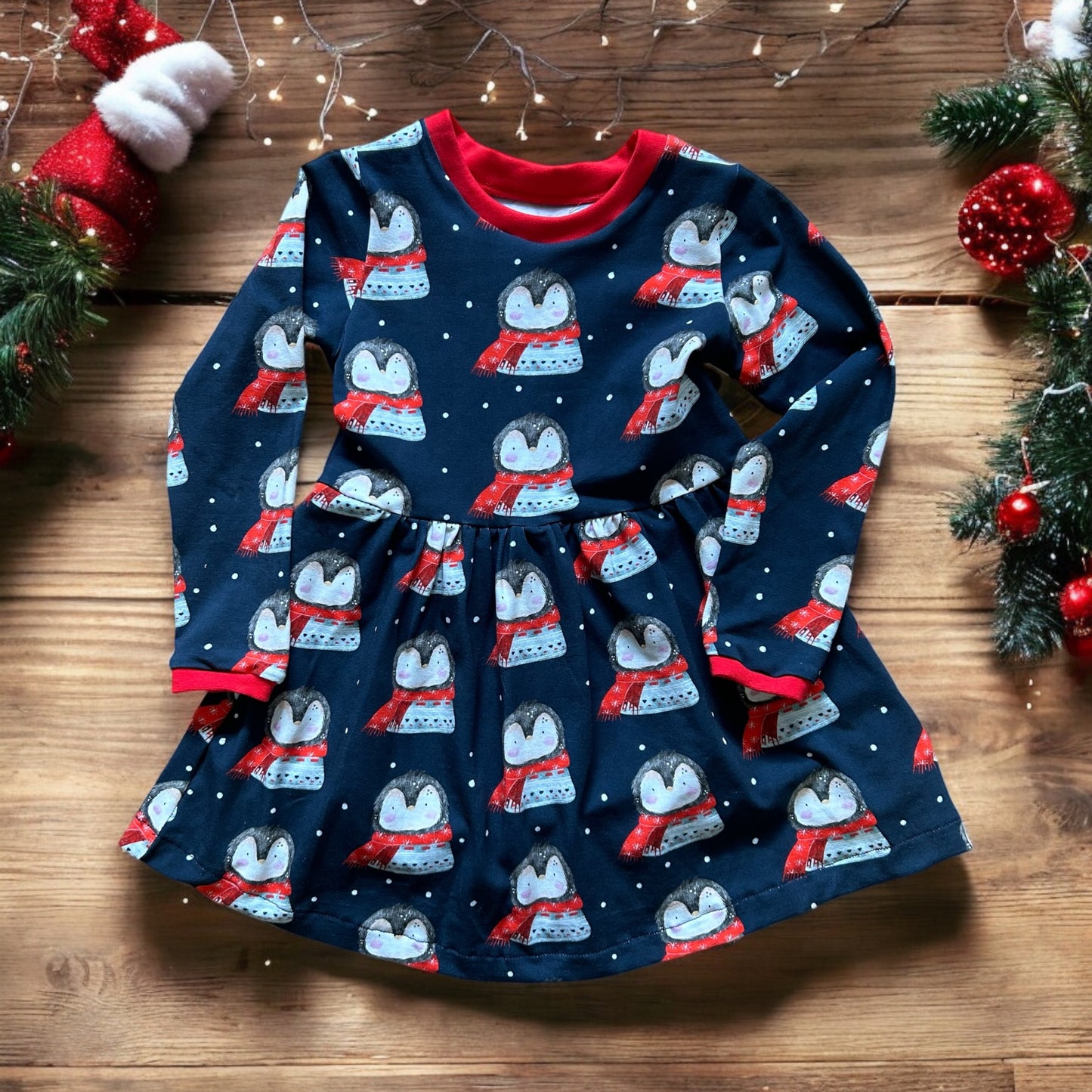 Christmas Penguins Baby & Toddler Jersey Dress