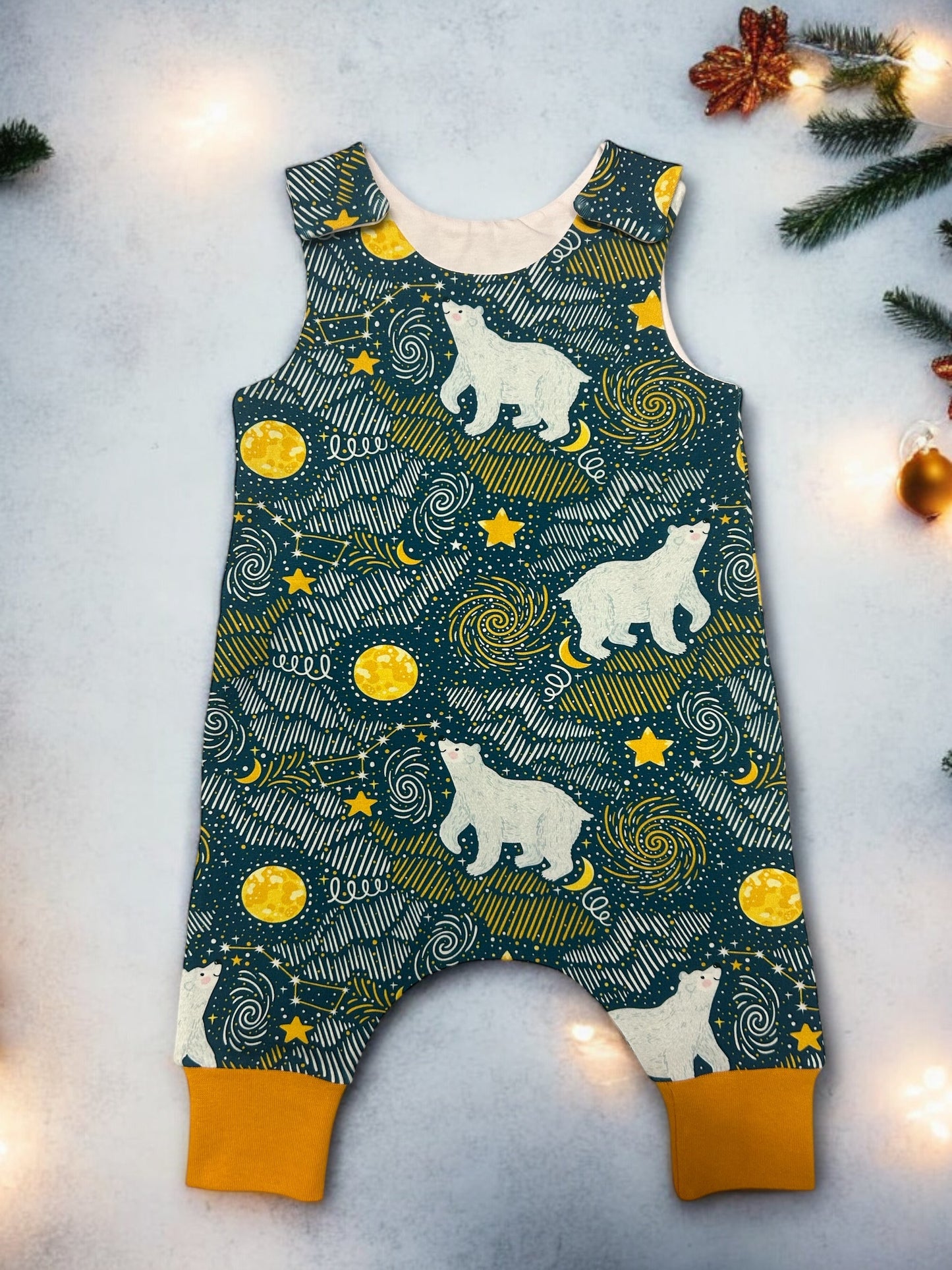 Christmas Constellation Polar Bears Baby & Toddler Jersey Romper