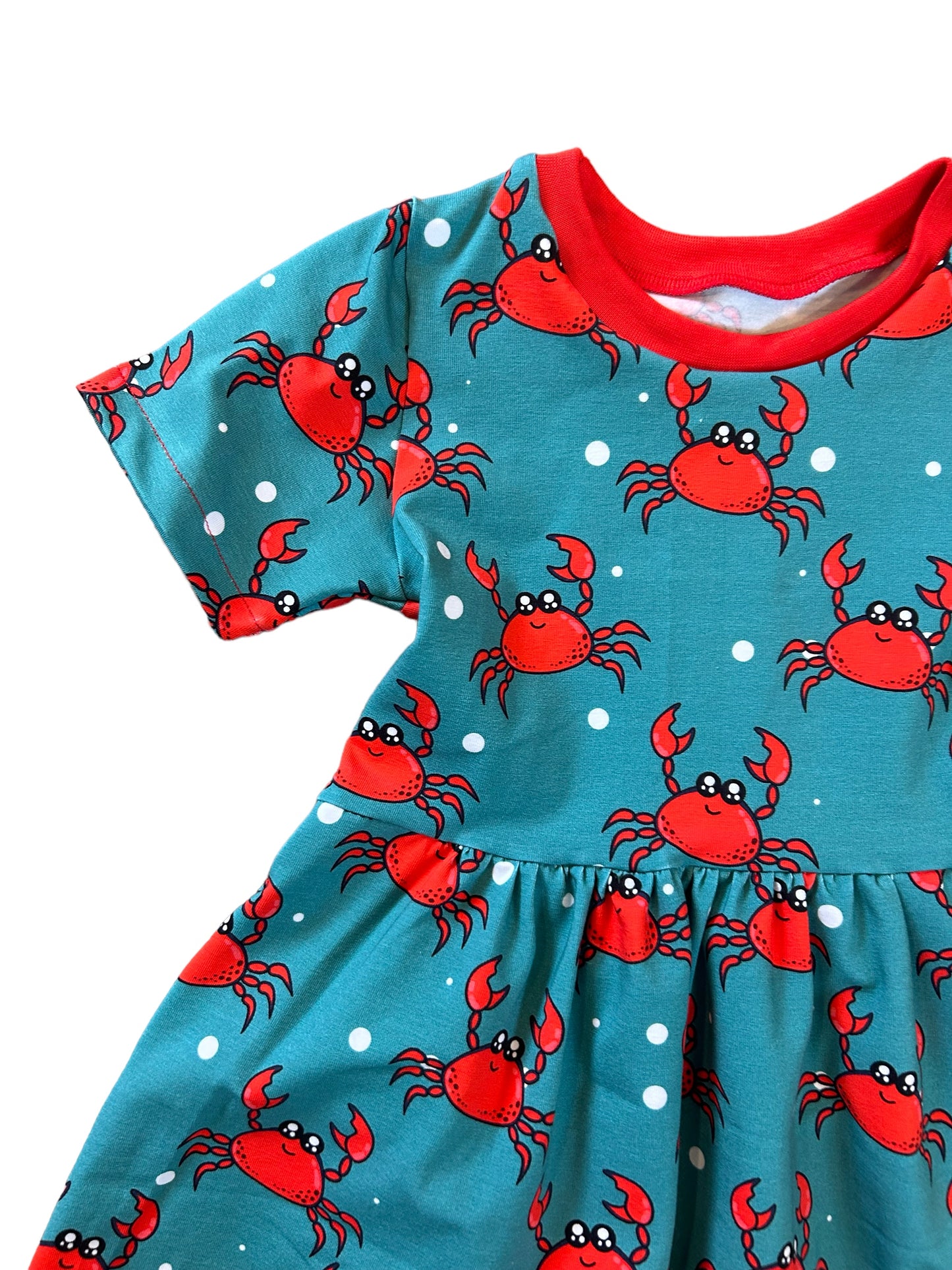 Summer Crabs Short Sleeve Baby & Toddler Jersey Dress