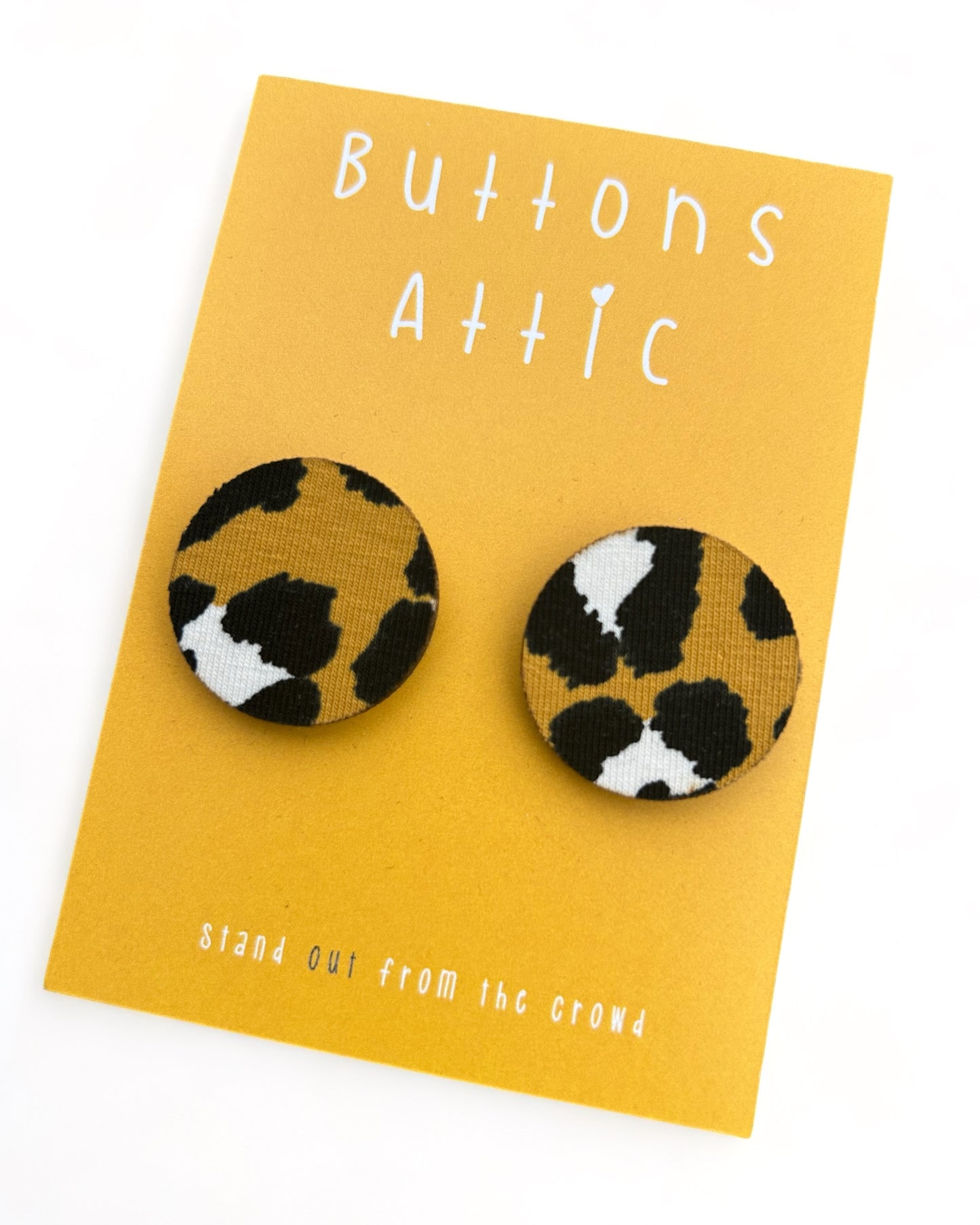 Leopard Print Zero Waste Large Stud Earrings