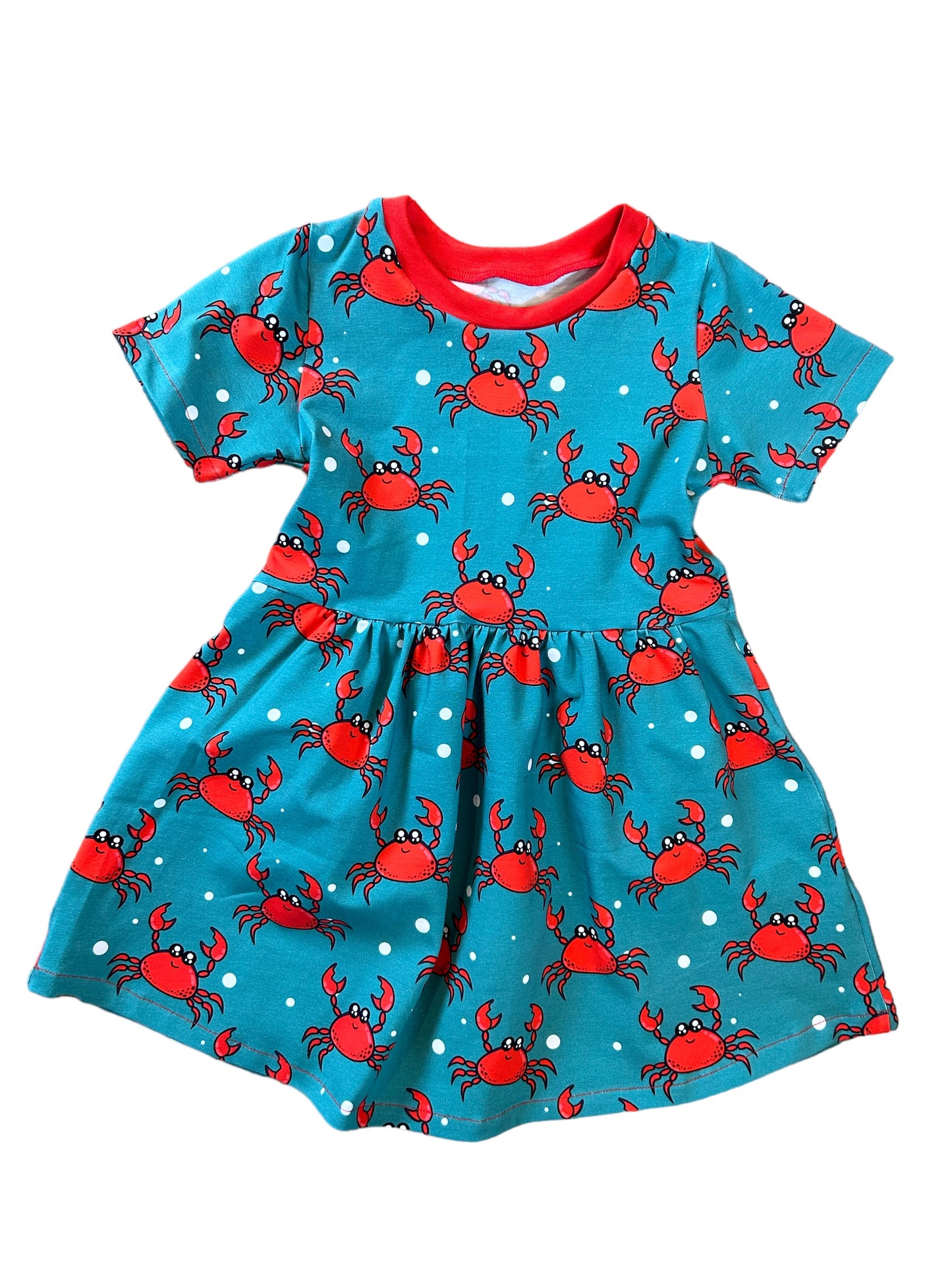 Summer Crabs Short Sleeve Baby & Toddler Jersey Dress