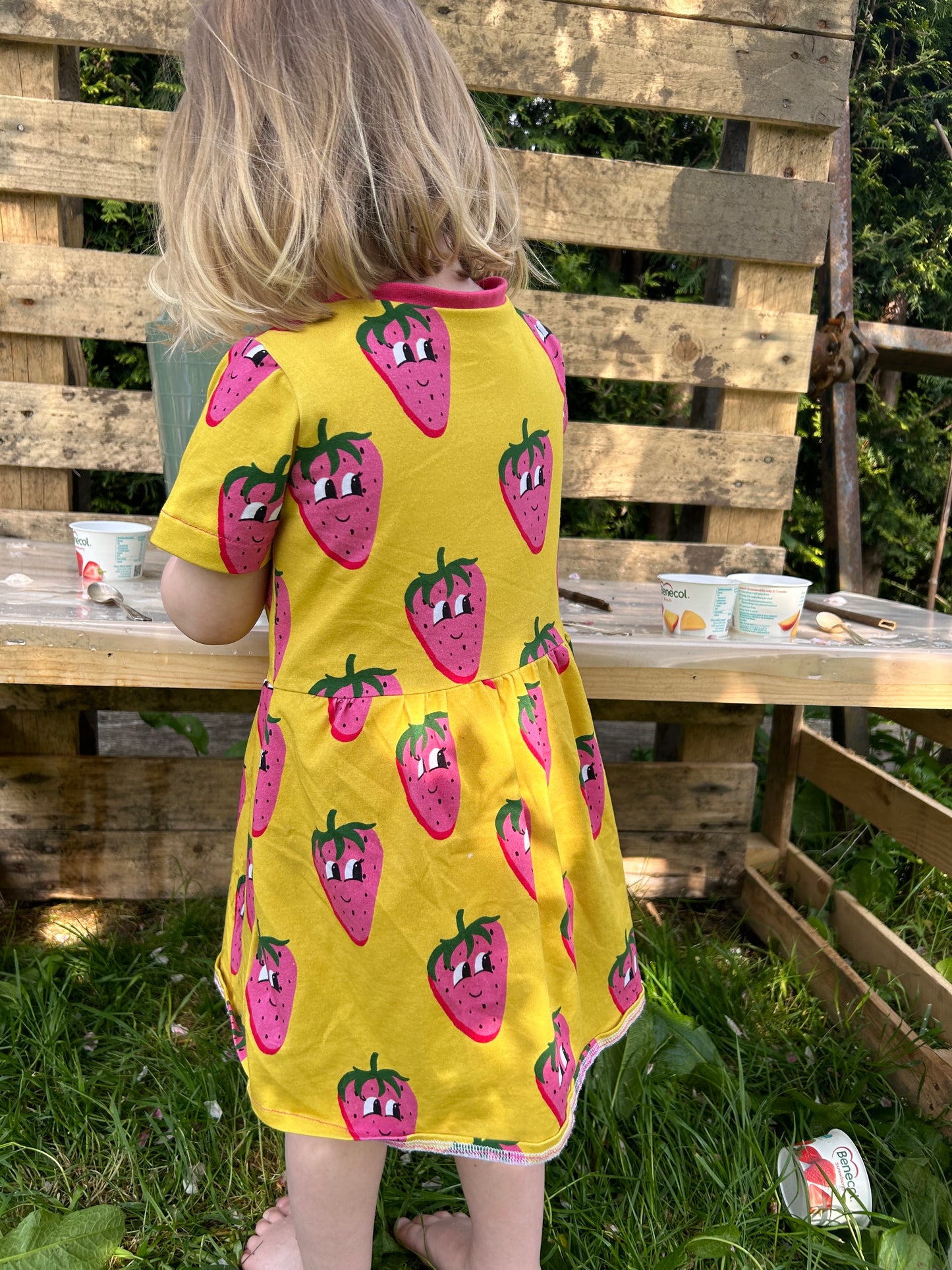 Strawberry Short Sleeve Baby & Toddler Jersey Dress