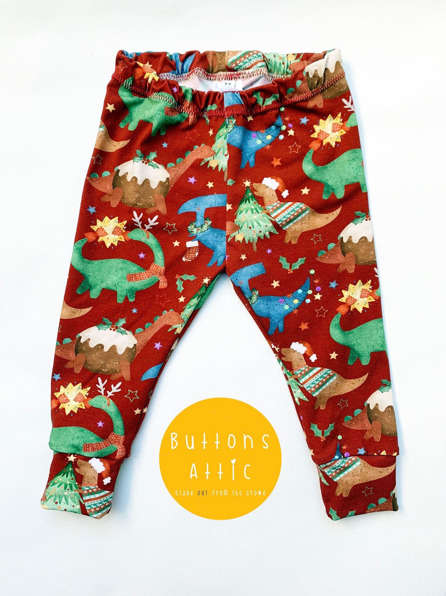 Red Christmas Dino's Toddler & Children's Jersey Leggings