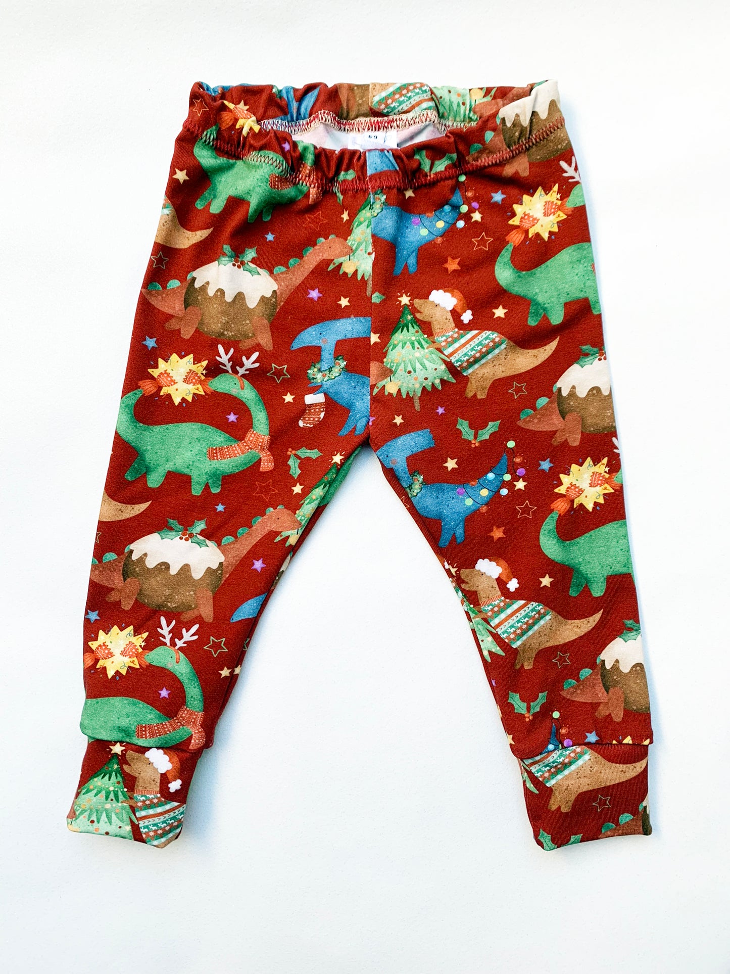 Red Christmas Dino's Toddler & Children's Jersey Leggings
