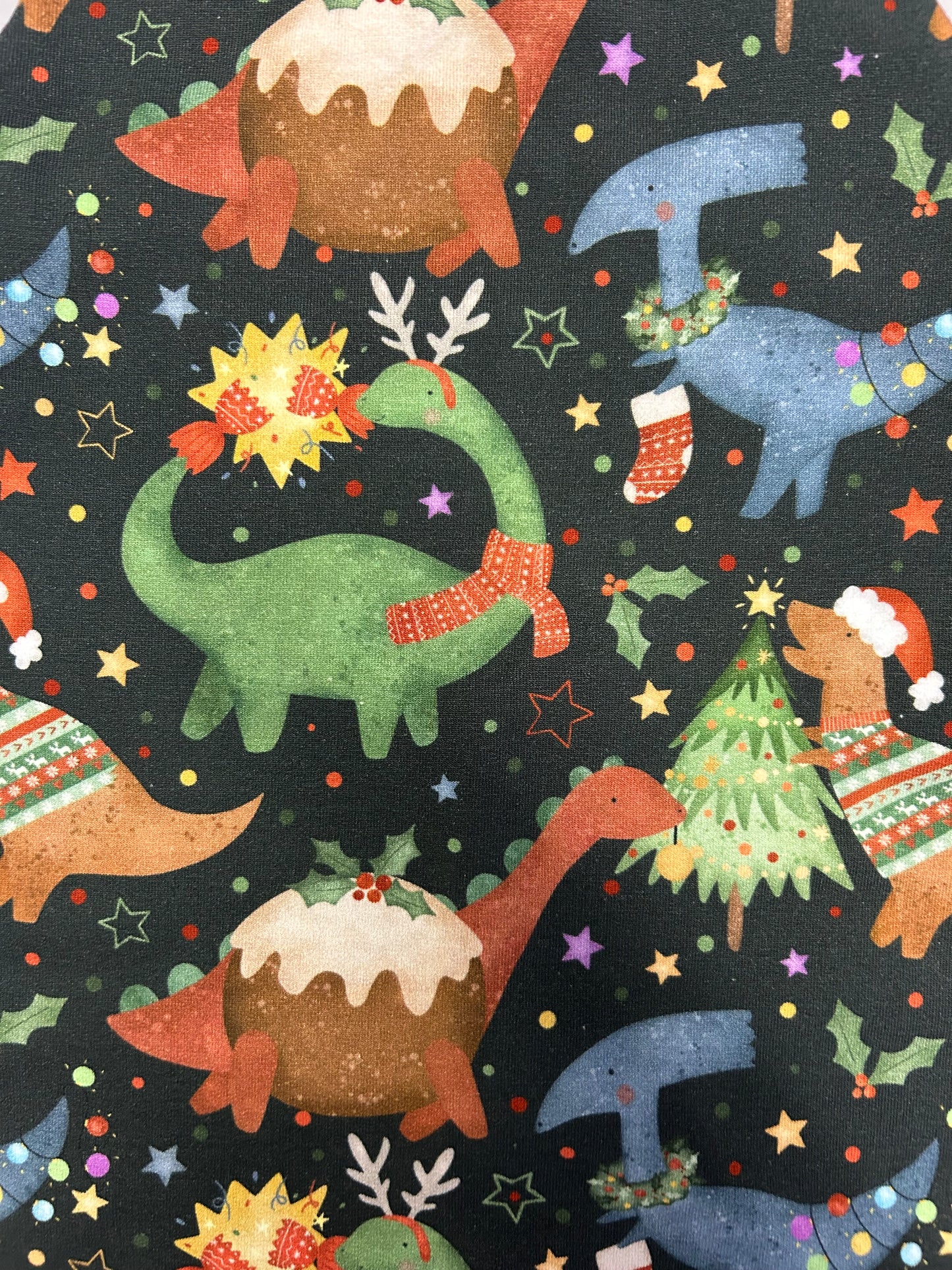 Pre Order - Navy Charcoal Christmas Dino's Toddler & Children's Jersey Leggings - due in mid November