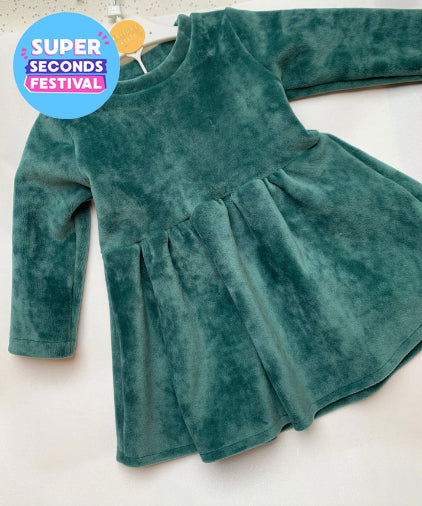 18-24 months Green Velvet Baby & Toddler Jersey Dress
