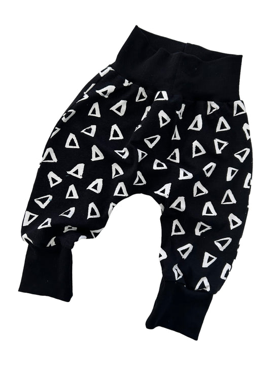 Monochrome Triangles Jersey Baby & Toddler Harem Pants