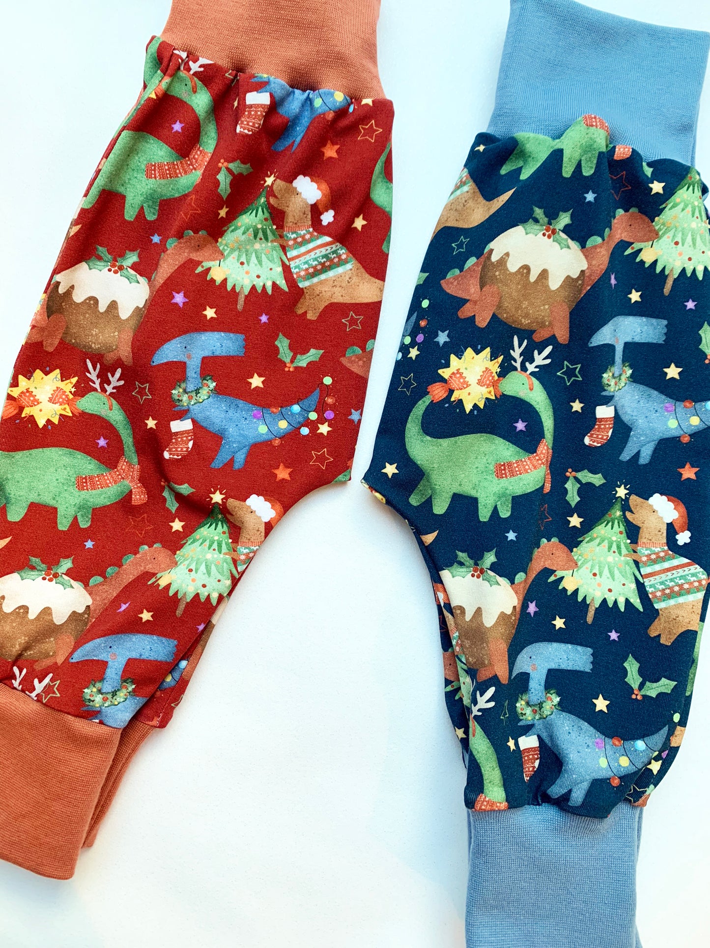 Red Christmas Dino's Jersey Baby & Toddler Harem Pants
