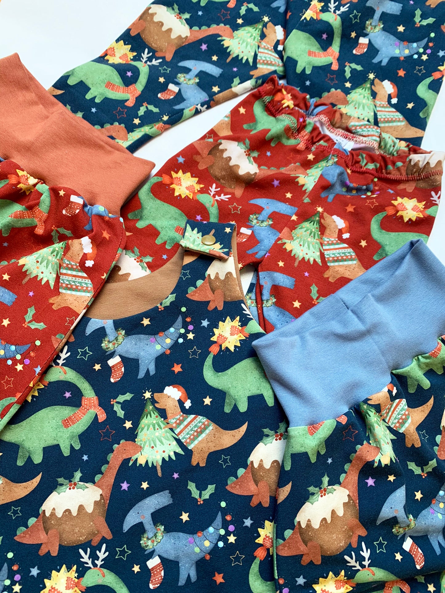 Red Christmas Dino's Jersey Baby & Toddler Harem Pants