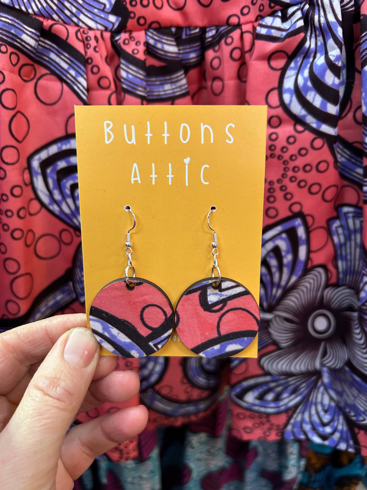 Coral Swirls Zero Waste Earrings