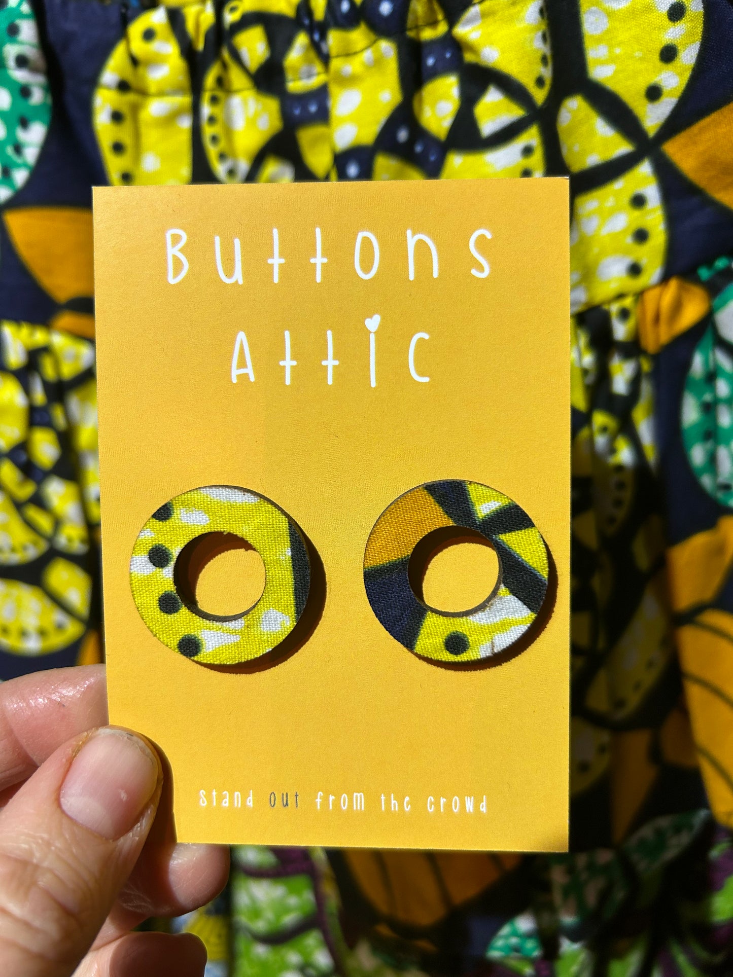 Fragments African Wax Print Zero Waste Earrings