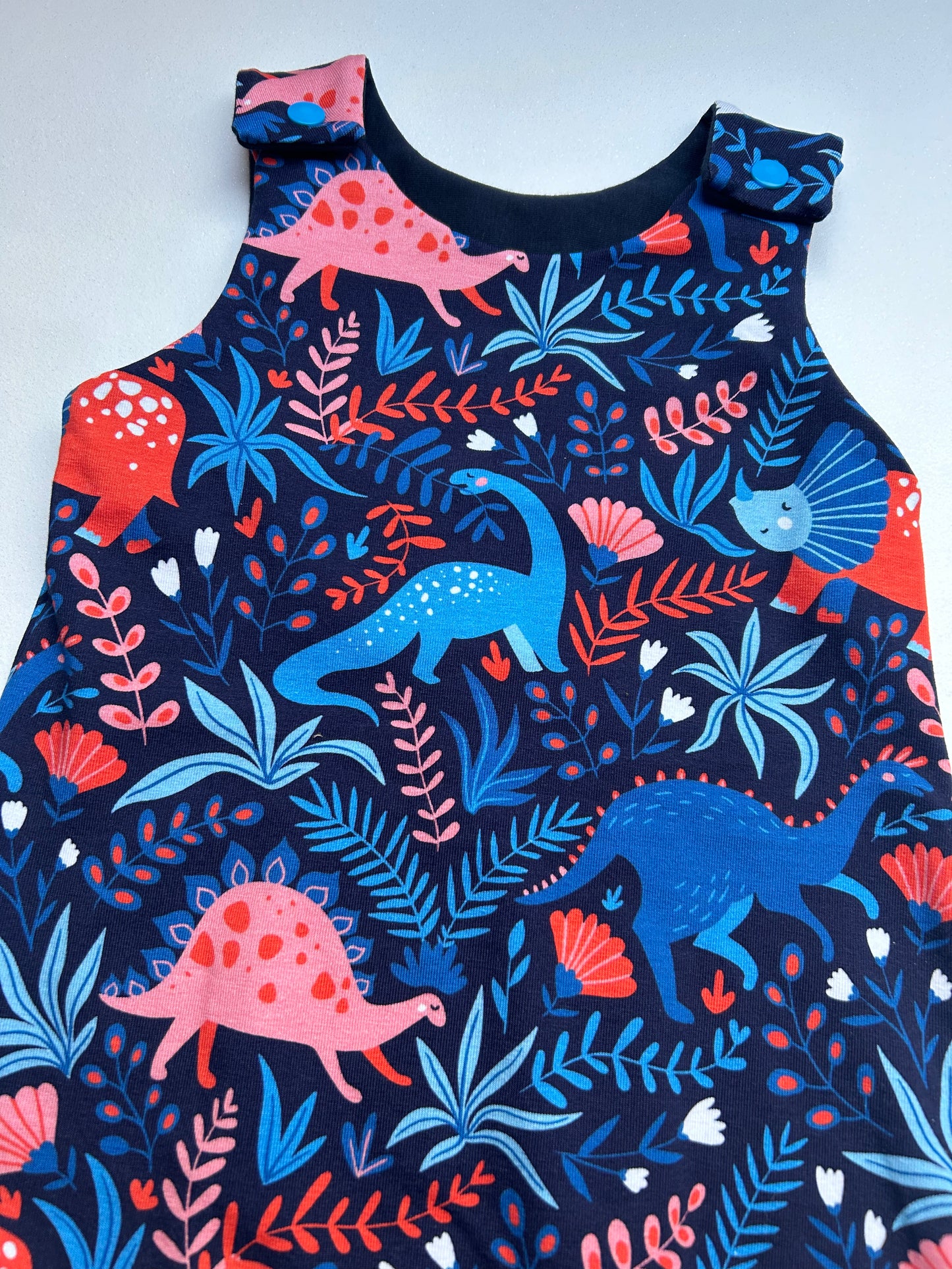 Blue Fauna Dinosaur Baby & Toddler Jersey Romper