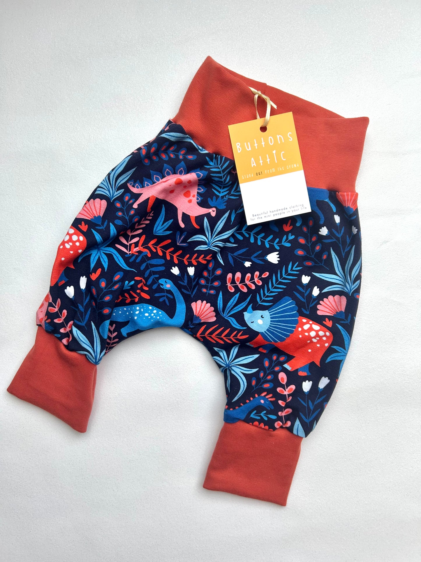 Blue Fauna Dinosaur Jersey Baby & Toddler Harem Pants