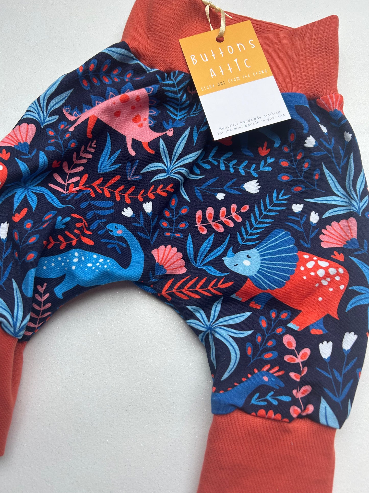 Blue Fauna Dinosaur Jersey Baby & Toddler Harem Pants