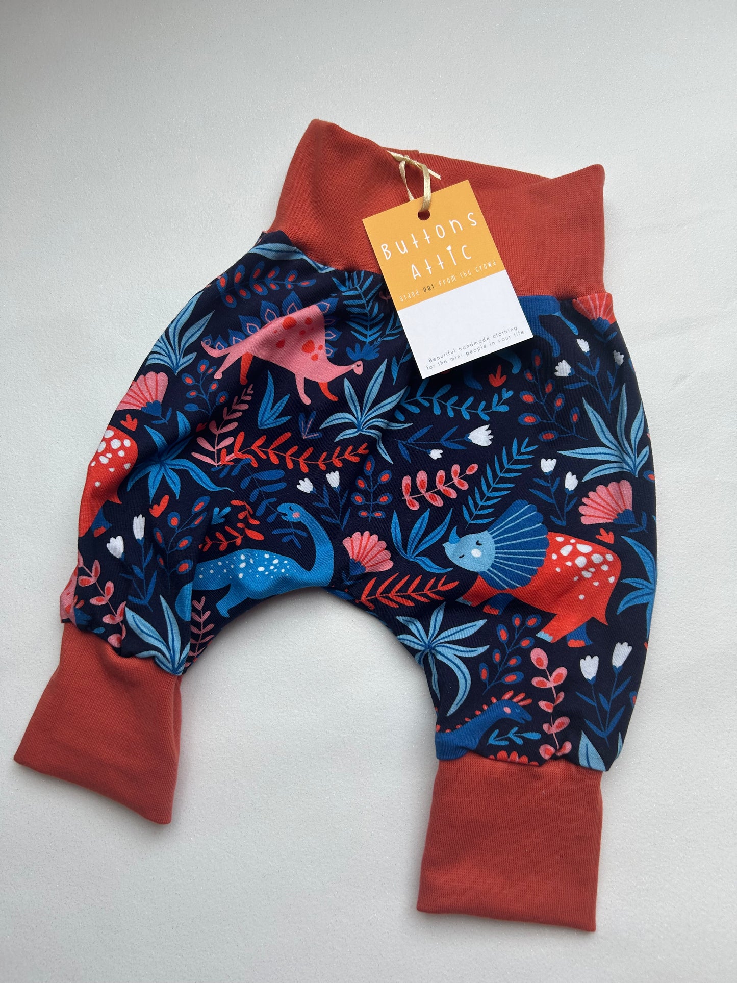 Blue Fauna Dinosaur Jersey Baby & Toddler Harem Pants