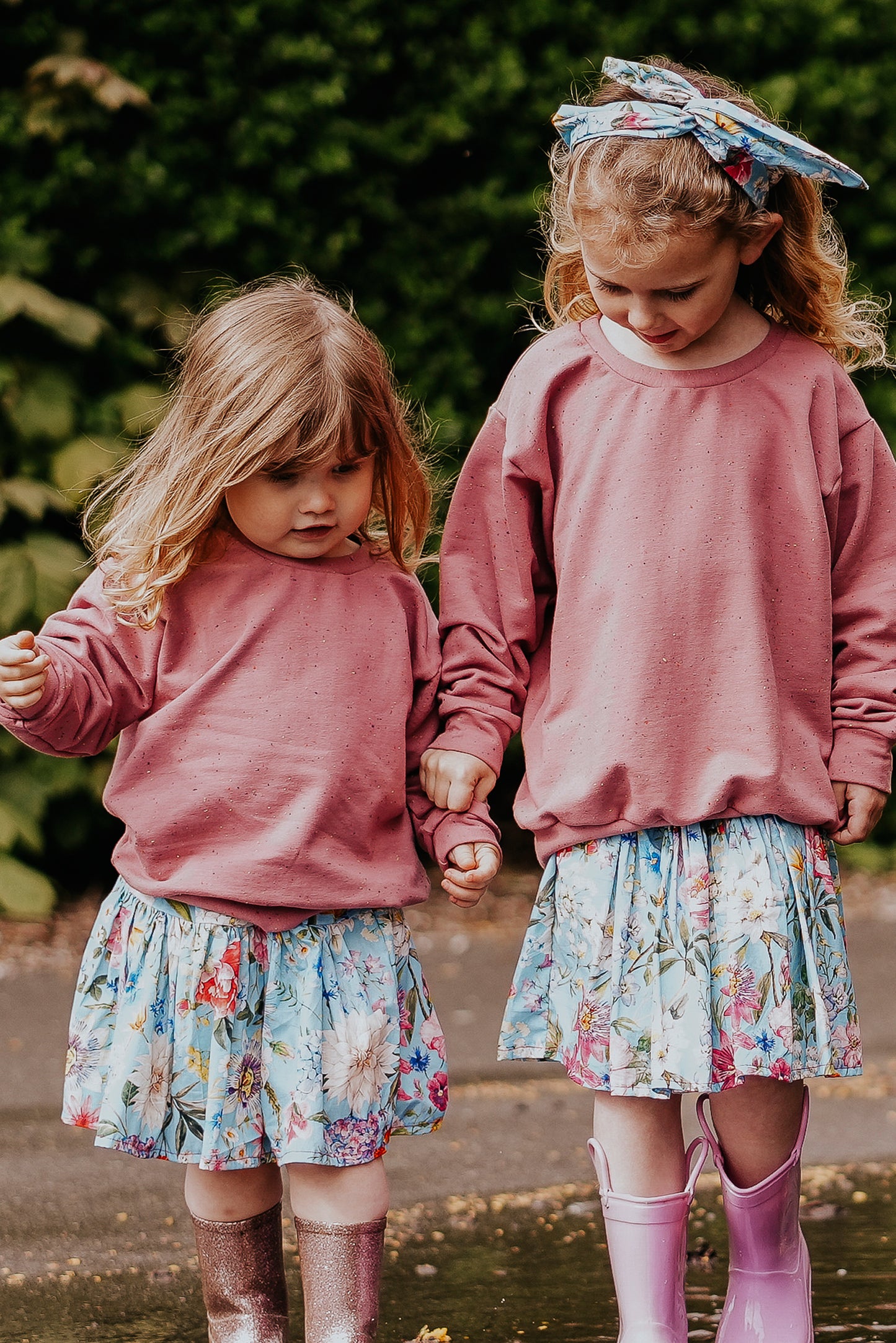 Blue Floral Toddler & Children's Skirt