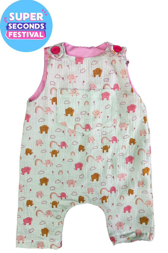 Age 2-3yrs Elephant Jungle Print Relaxed Fit Summer Romper