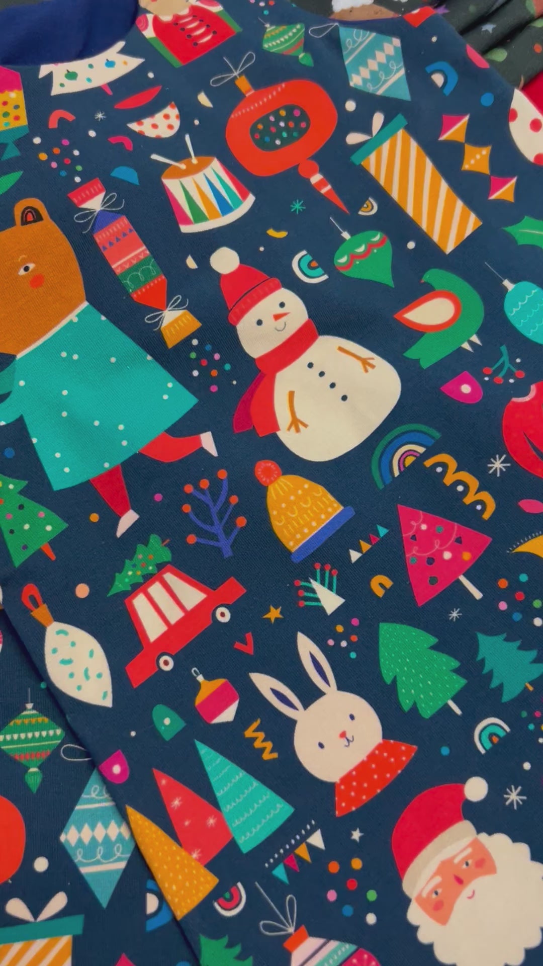 Load and play video in Gallery viewer, Festive Christmas Baby & Toddler Jersey Romper