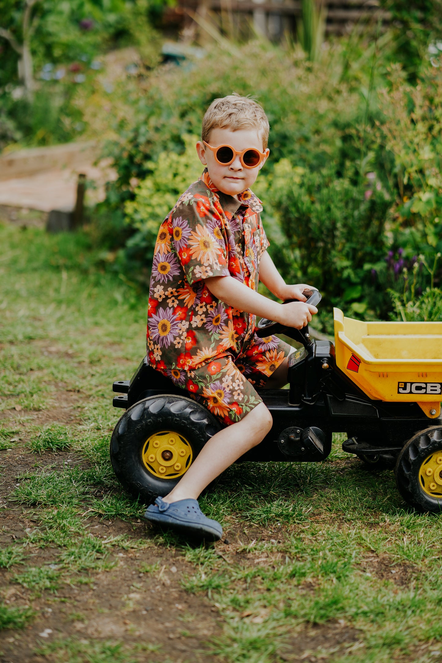 Orange Floral Print Baby & Children's Shirt