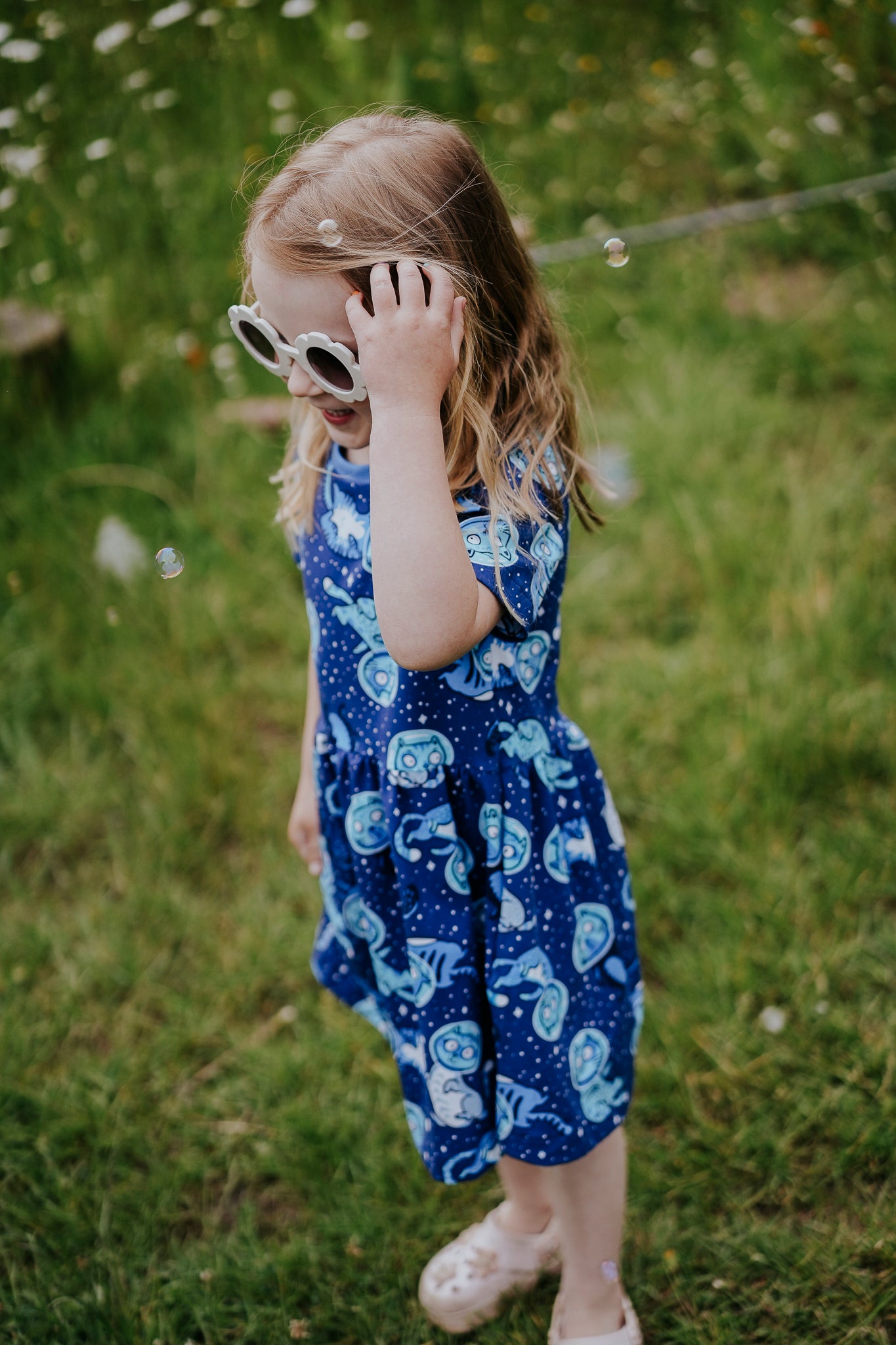 Space Cats Short Sleeve Baby & Toddler Jersey Dress