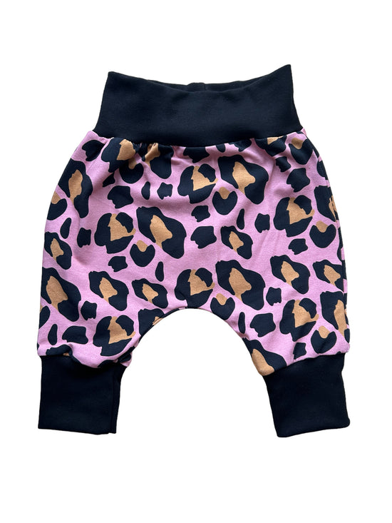 Pink Leopard Print Jersey Baby & Toddler Harem Pants