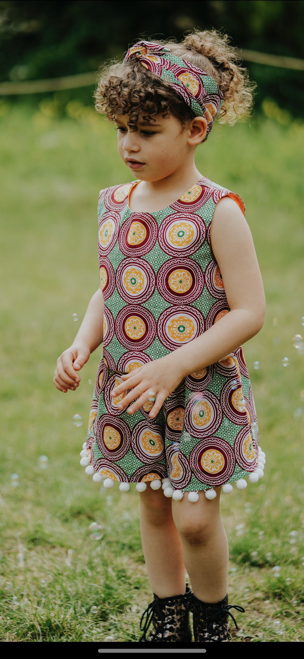 Circles African Print Woven Shorts & Top two piece coord set