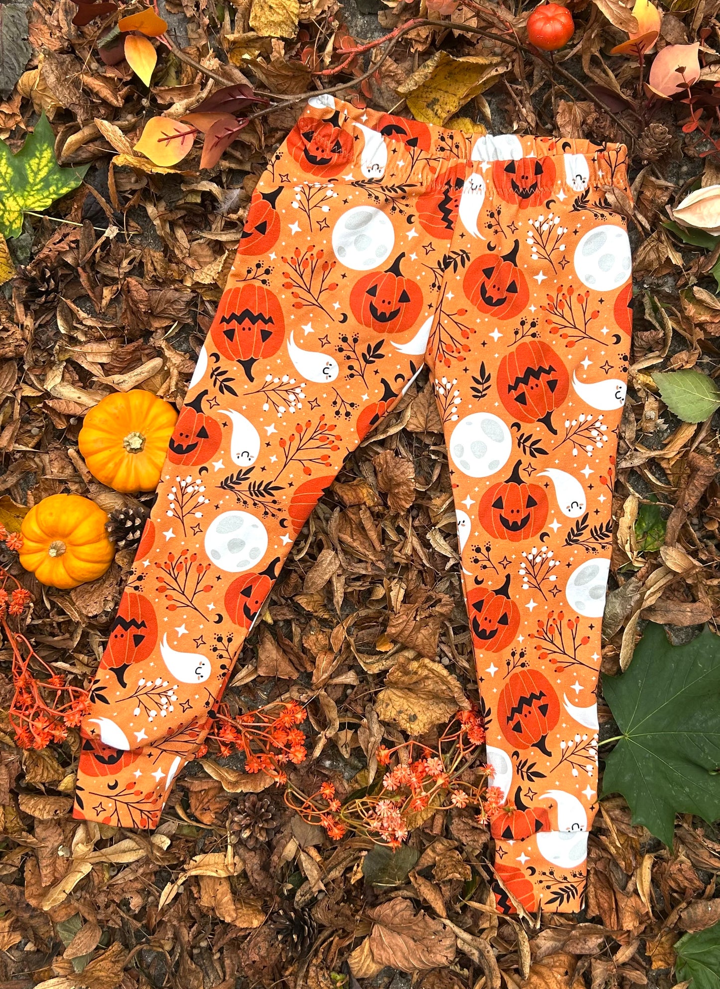 Orange Pumpkins Halloween Toddler & Children's Jersey Leggings