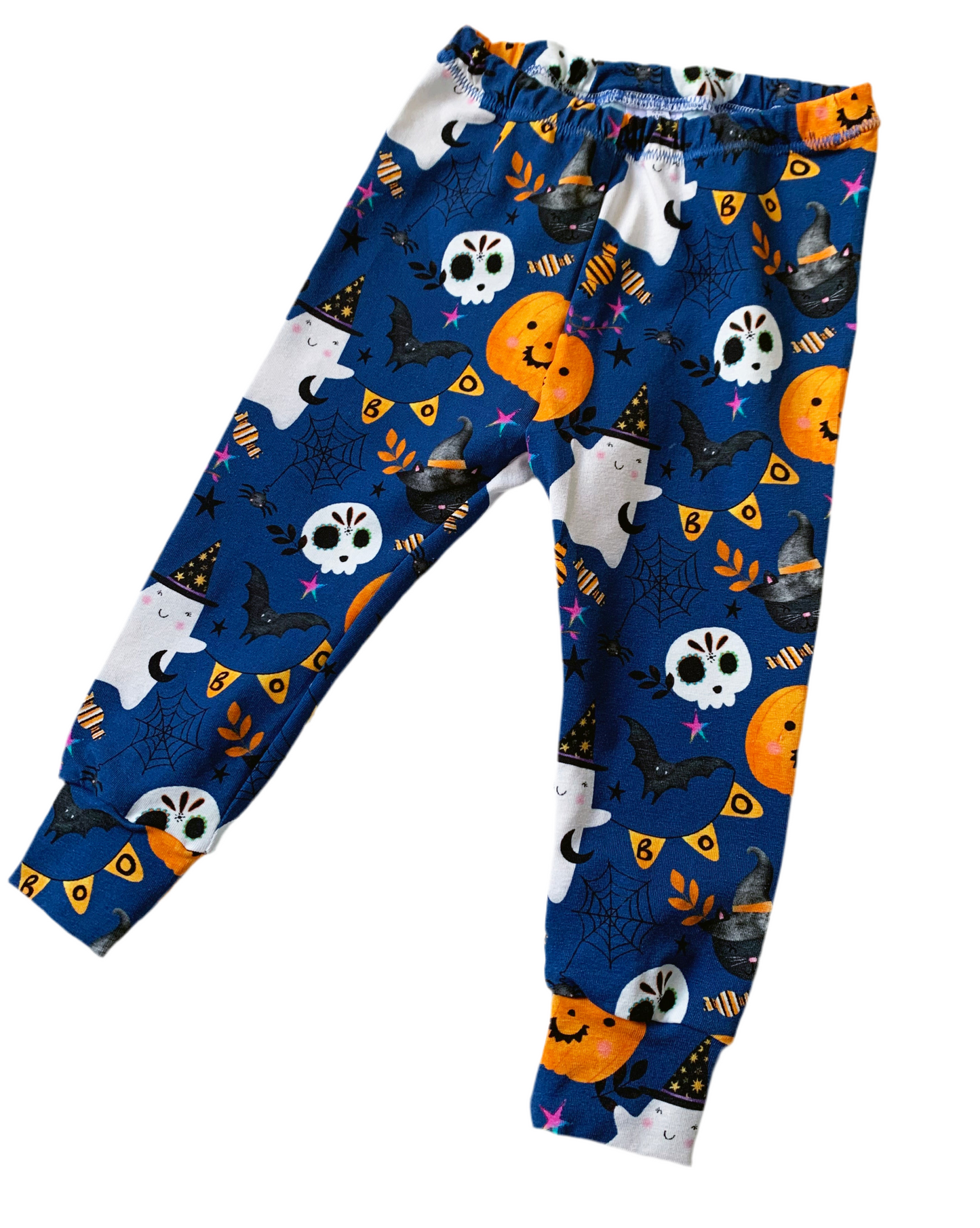 Blue 'BOO' Halloween Toddler & Children's Jersey Leggings