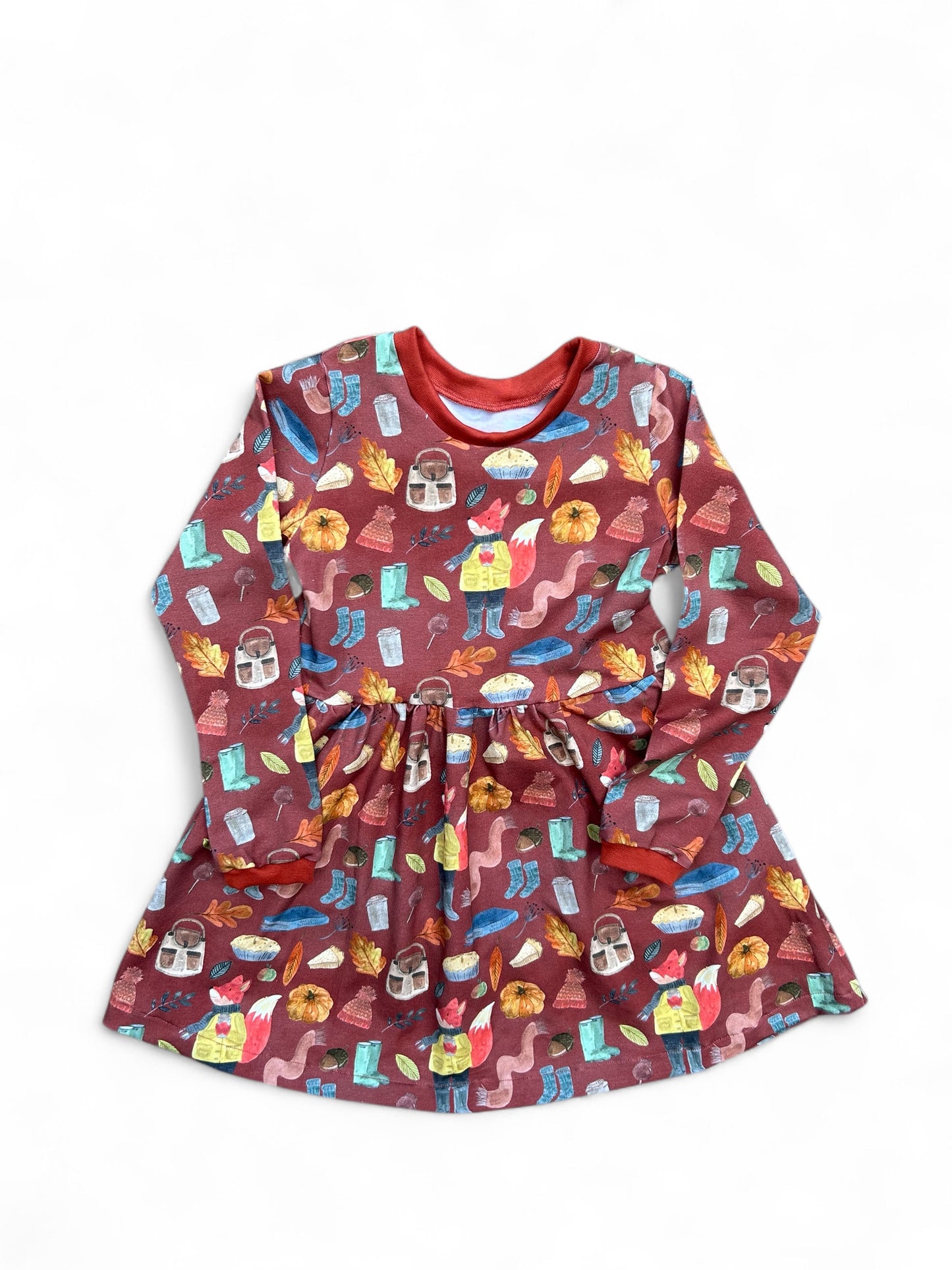 Autumn Mr Fox Long Sleeve Baby & Toddler Jersey Dress
