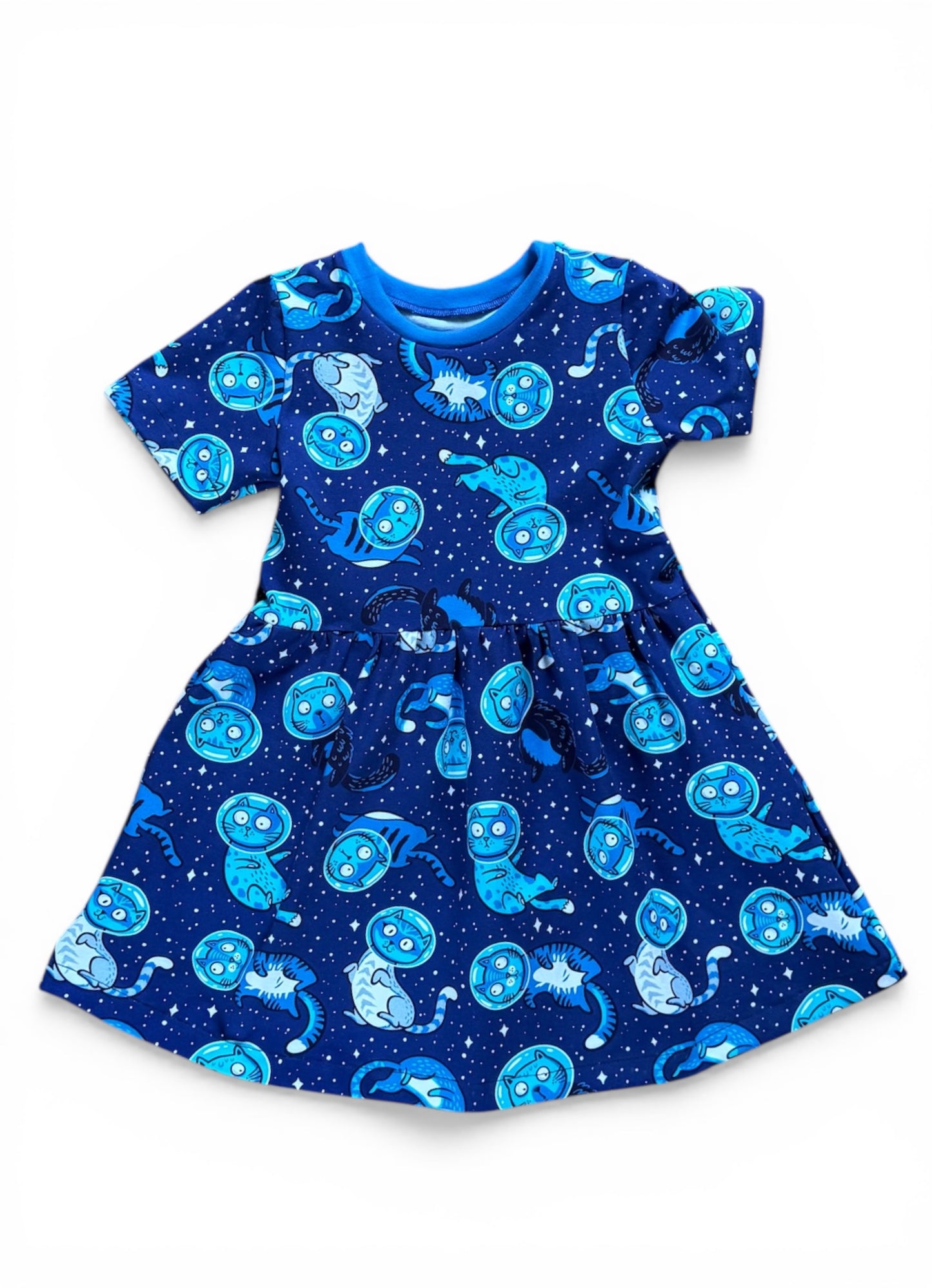 Space Cats Short Sleeve Baby & Toddler Jersey Dress