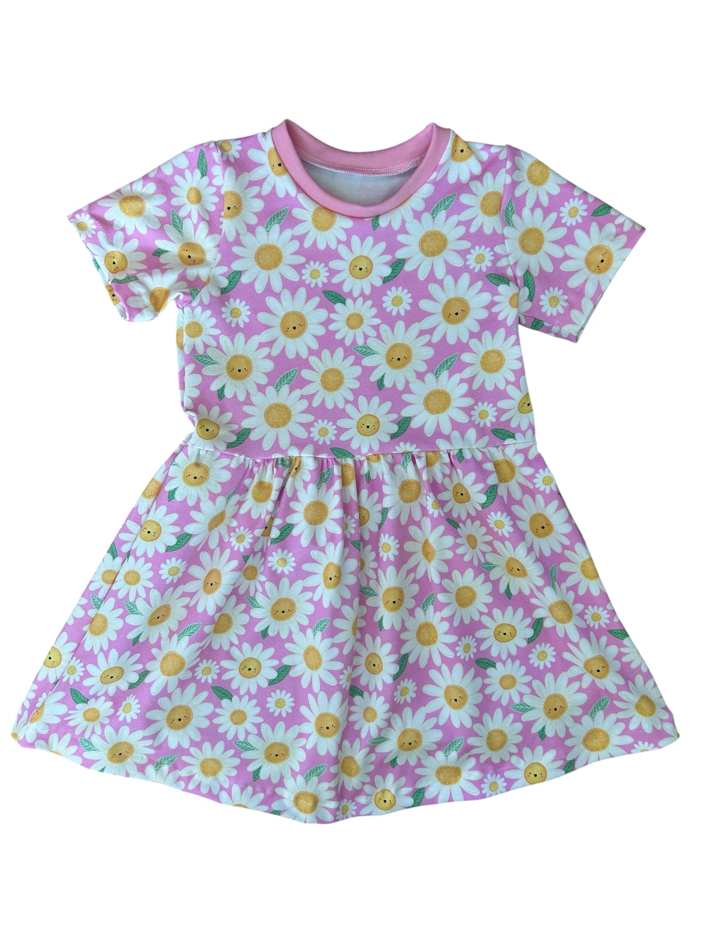 Happy Daisies Short Sleeve Baby & Toddler Jersey Dress
