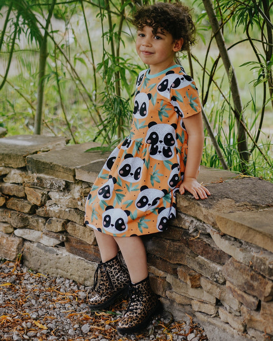 Pandas Short Sleeve Baby & Toddler Jersey Dress