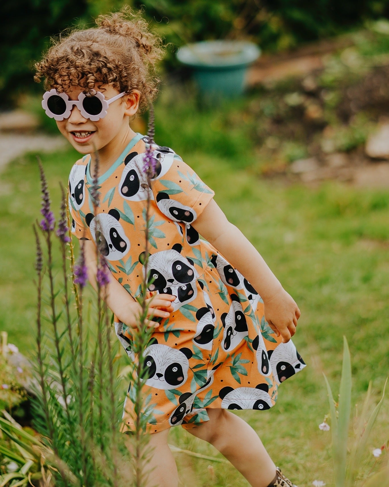 Pandas Short Sleeve Baby & Toddler Jersey Dress