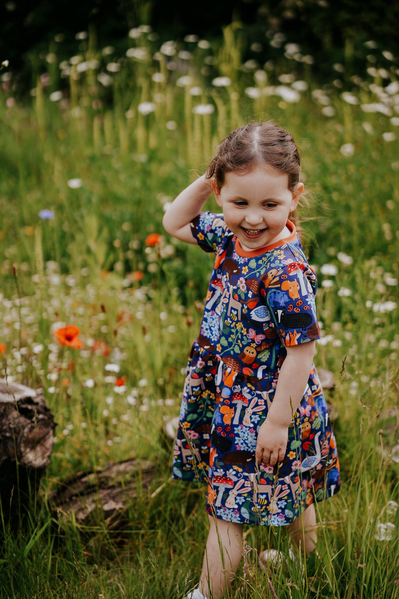 Woodland Animals Short Sleeve Baby & Toddler Jersey Dress