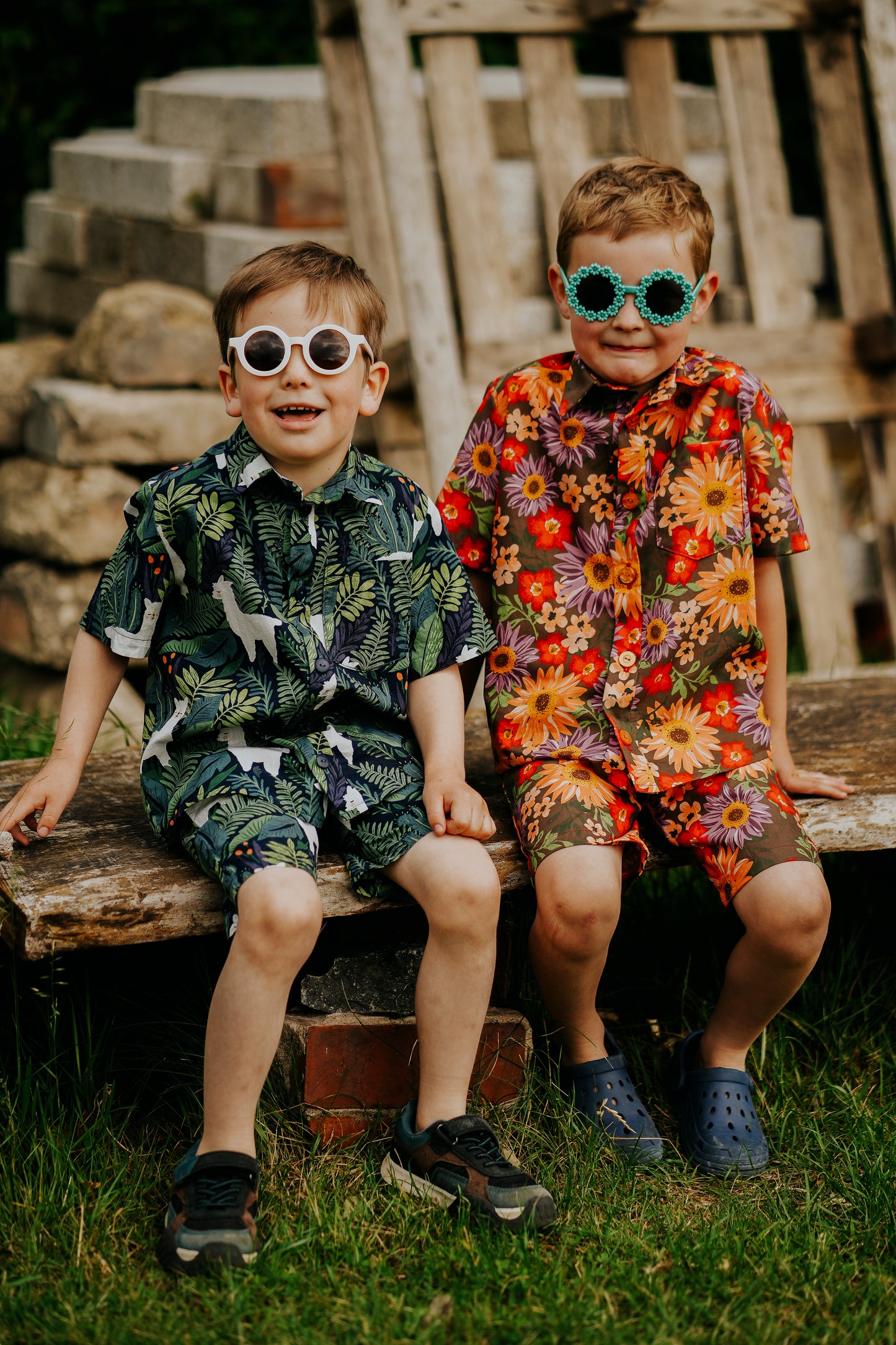 Orange Floral Print Baby & Children's Shirt
