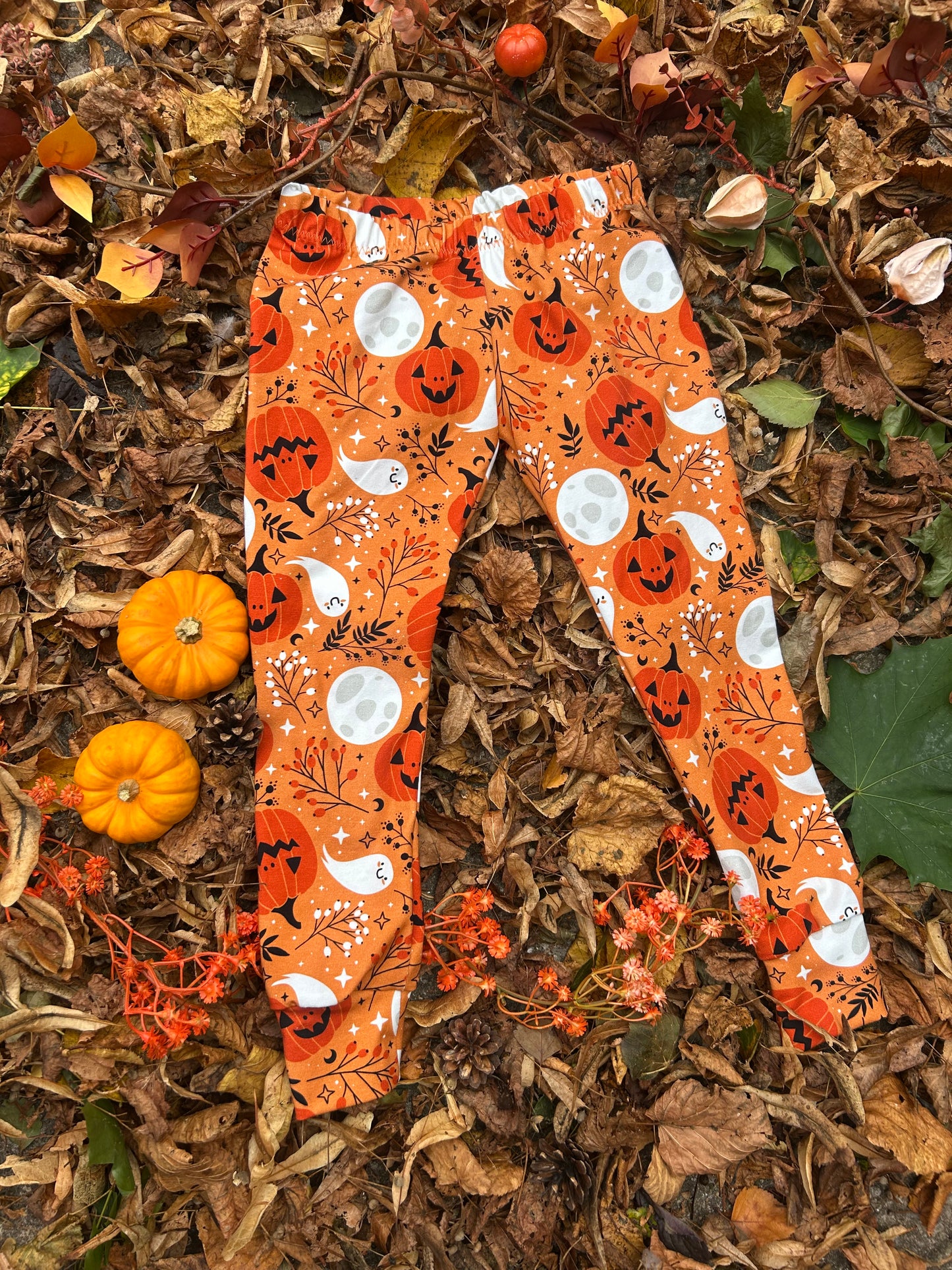 Orange Pumpkins Halloween Toddler & Children's Jersey Leggings