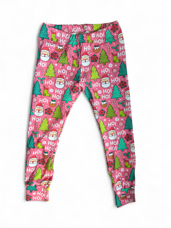 Pink Ho Ho Ho Christmas Toddler & Children's Jersey Leggings
