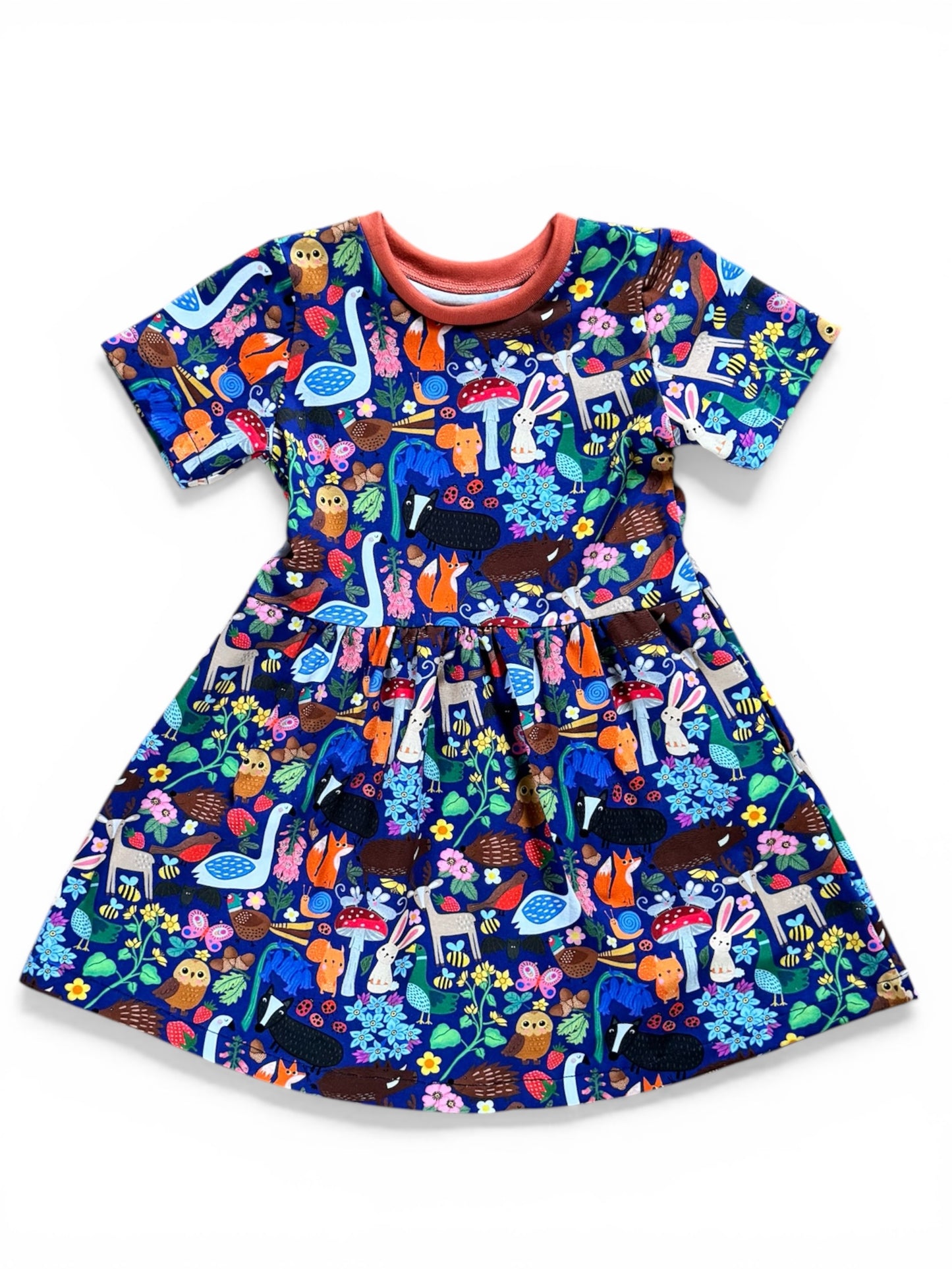 Woodland Animals Short Sleeve Baby & Toddler Jersey Dress