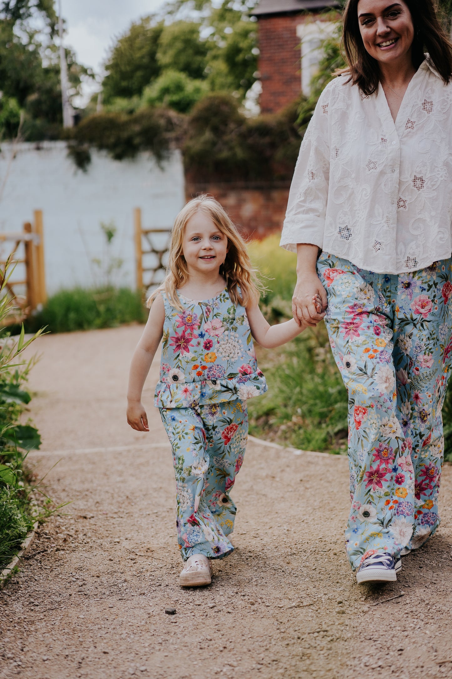 Blue Floral Trouser & Top two piece coord set