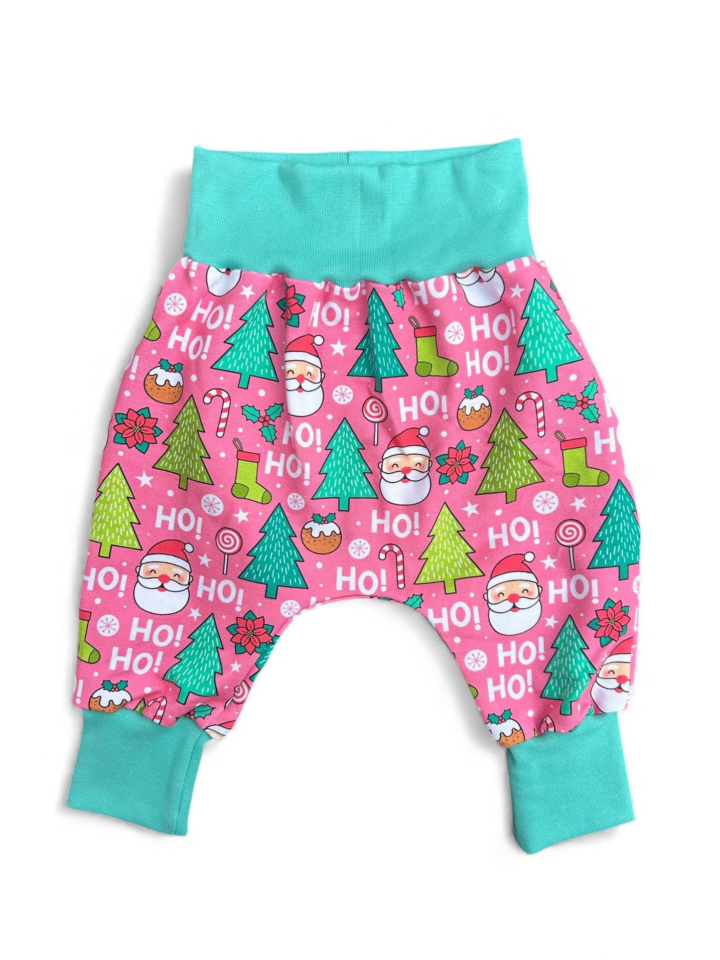Pink Ho Ho Ho Christmas Jersey Baby & Toddler Harem Pants
