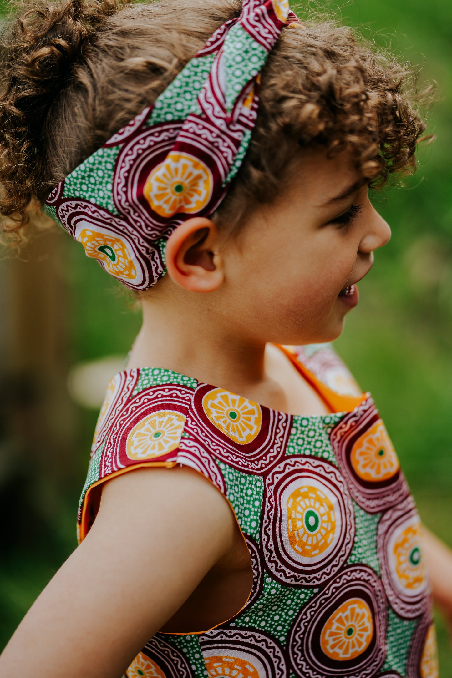 Circles African Print Woven Shorts & Top two piece coord set