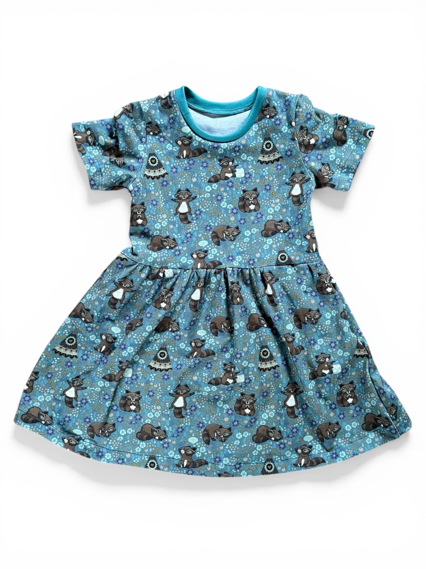 Enchanted Forest Raccoon Short Sleeve Baby & Toddler Jersey Dress