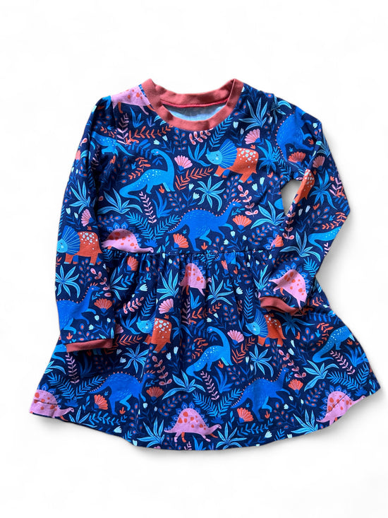 Blue Fauna Dinosaur Long/Short Sleeve Baby & Toddler Jersey Dress