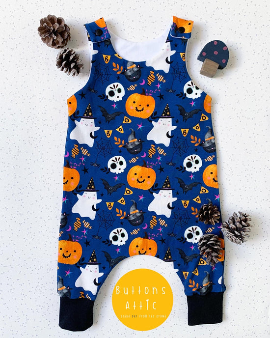 Blue ‘BOO’ Halloween Baby & Toddler Jersey Romper