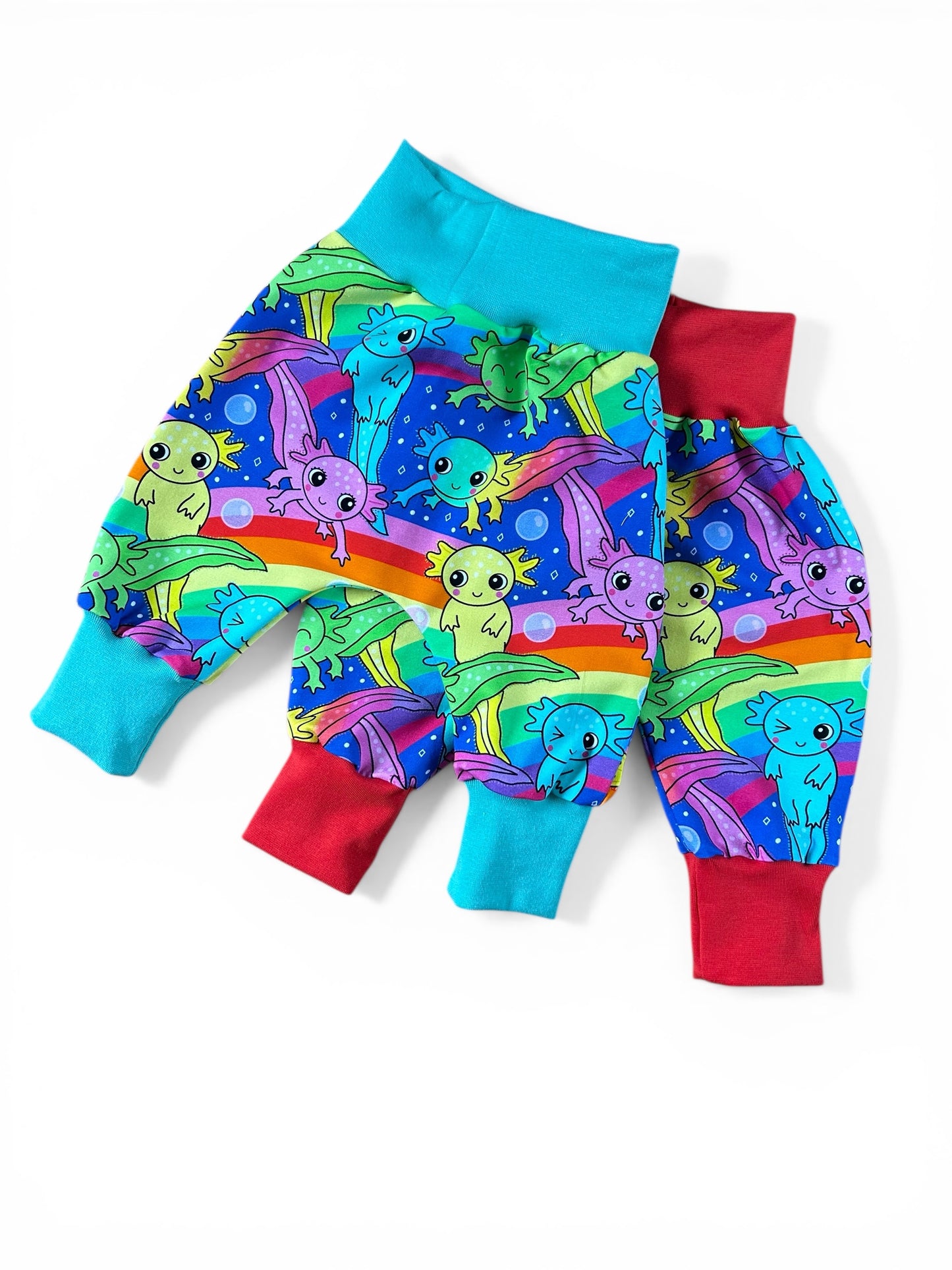 Axelotl Rainbow Jersey Baby & Toddler Harem Pants