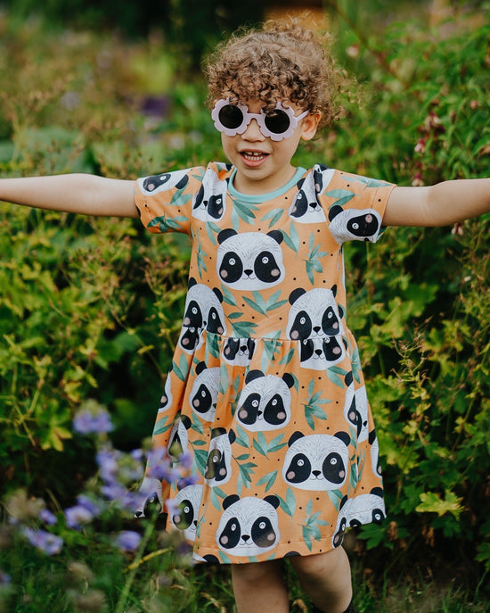 Pandas Short Sleeve Baby & Toddler Jersey Dress