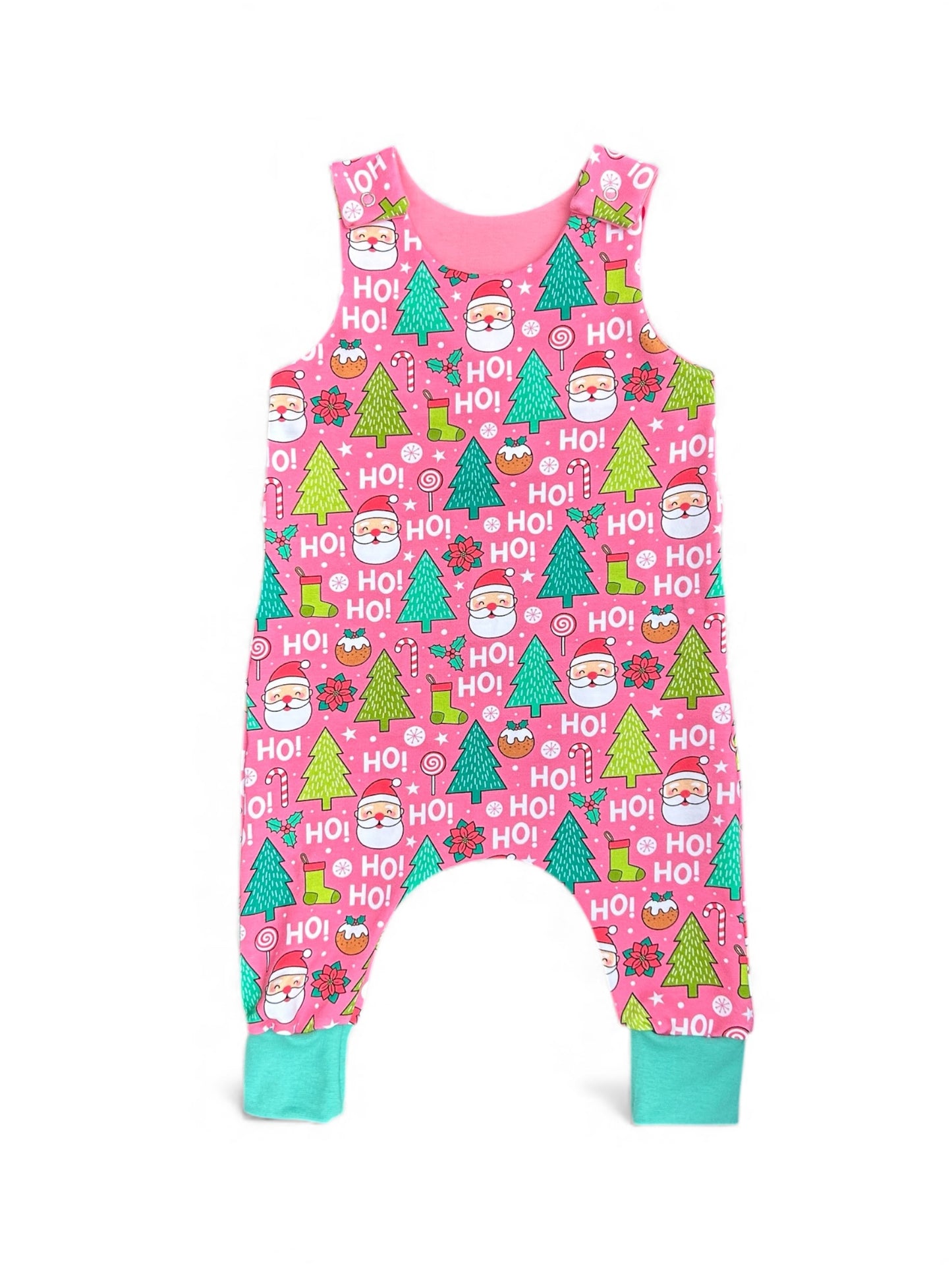 Pink Ho Ho Ho Christmas Baby & Toddler Jersey Romper