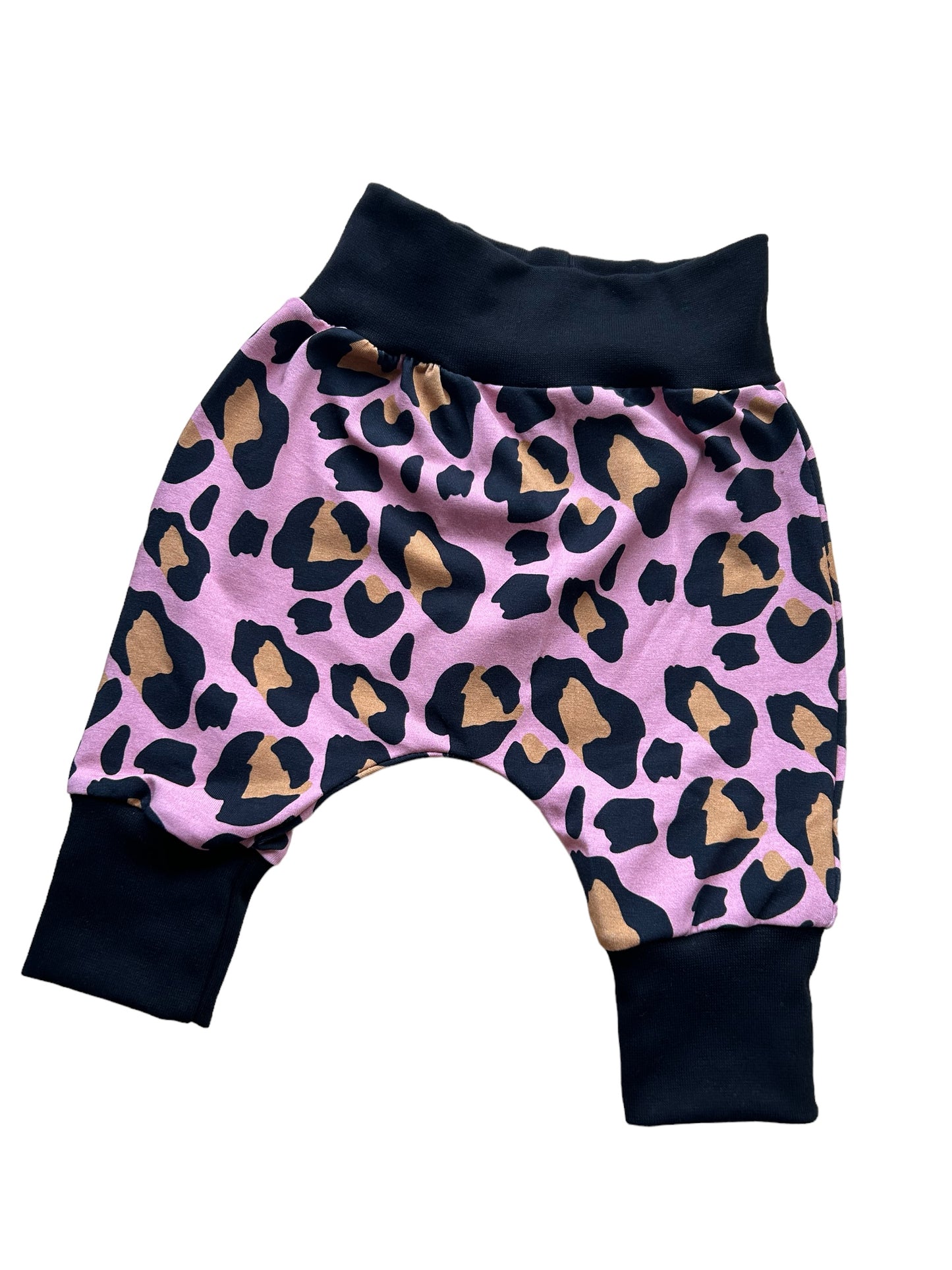 Pink Leopard Print Jersey Baby & Toddler Harem Pants