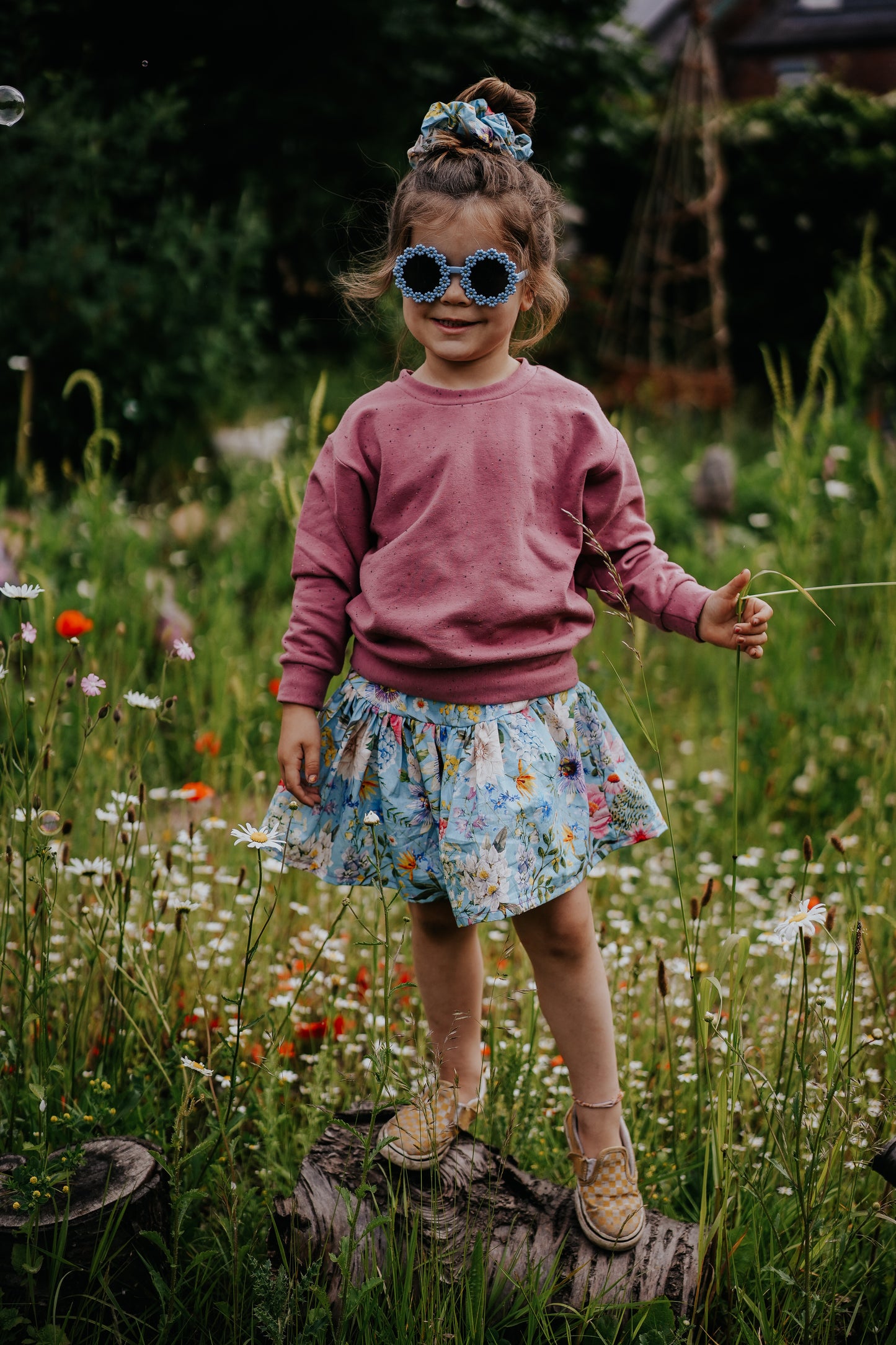 Blue Floral Toddler & Children's Skirt
