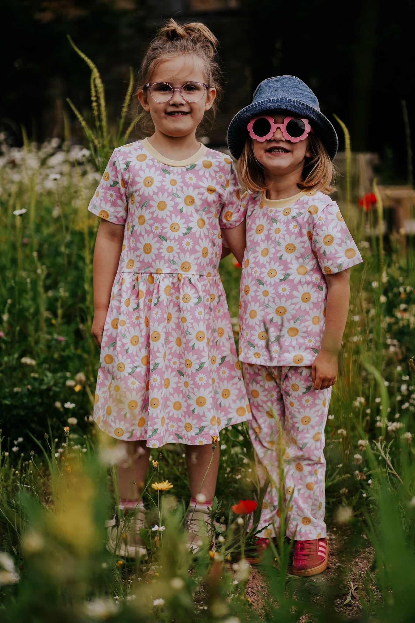 Happy Daisies Short Sleeve Baby & Toddler Jersey Dress